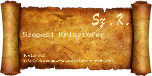 Szepesi Krisztofer névjegykártya